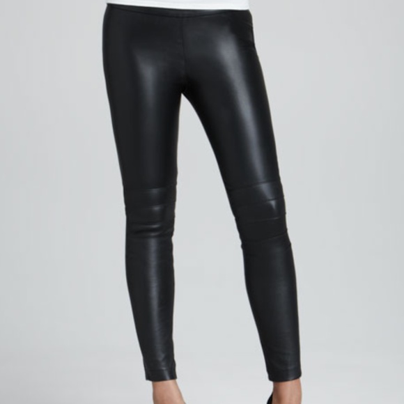 Elizabeth and James Pants - Elizabeth and James Addison Leather Moto Leggings with Ankle Zippers - Size M.